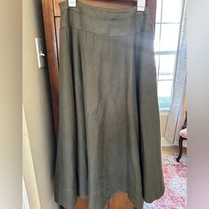Son de Flor drop-waist skirt in Pine Green.